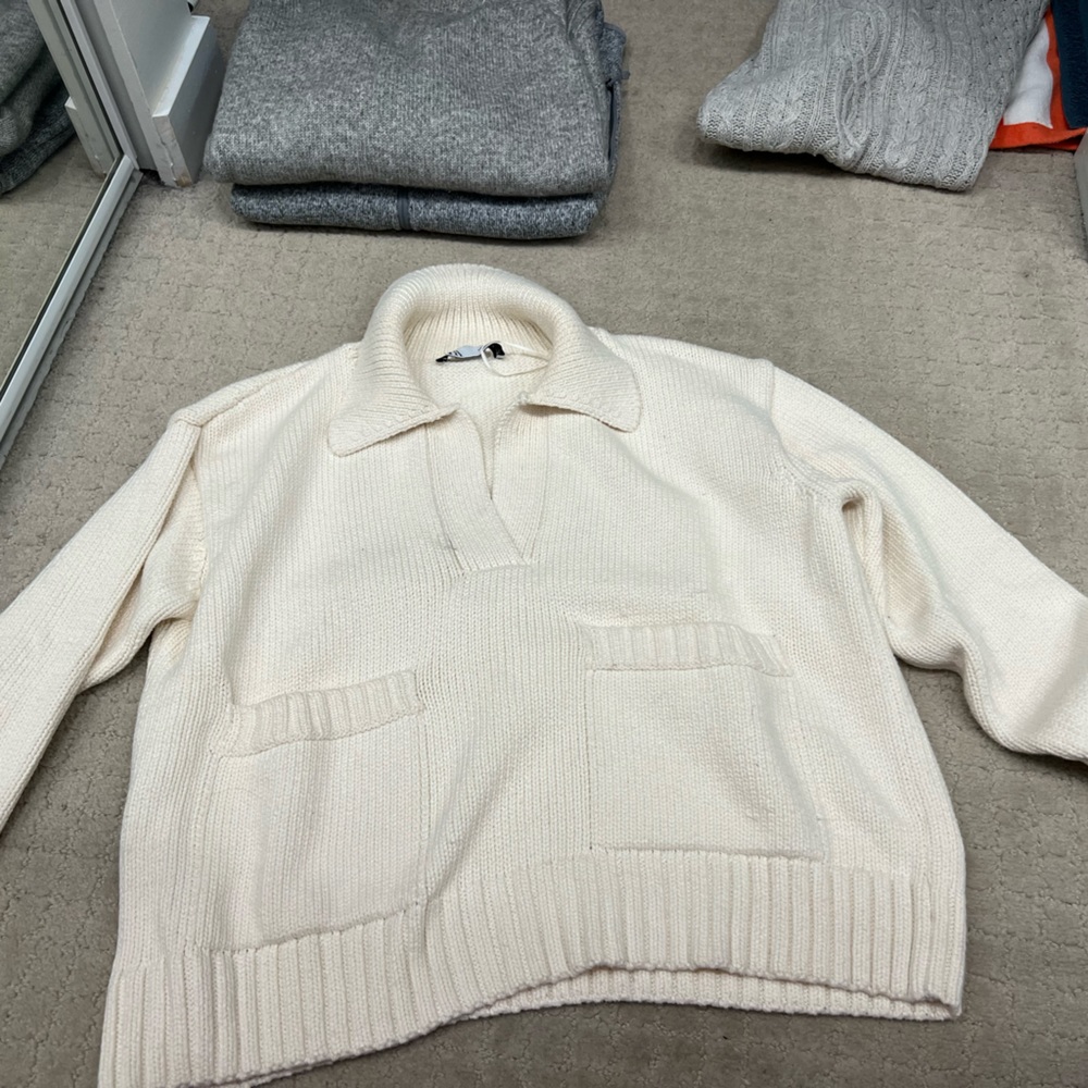 Zara cream knit sweater